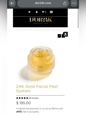 D’OR24K 24K Gold Facial Peel System 1.7 Fl. Oz. New In Box